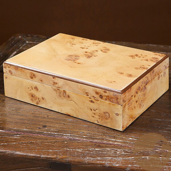 Shop Natural Burl Wood Jewelry Box by Christopher Knight Home Free Shipping Today Overstock