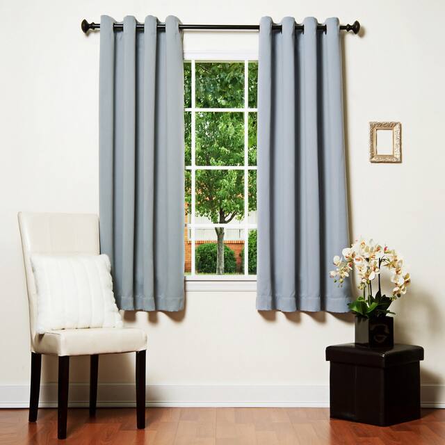 Aurora Home Grommet Top Insulated 64-inch Blackout Curtain Panel Pair - 52 x 64 - Slate Grey