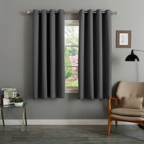 Aurora Home Grommet Top Thermal Insulated Blackout 64-inch Curtain Panel Pair - 52 x 64 - 52 x 64