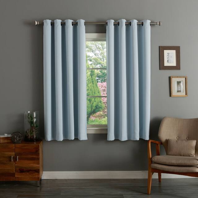 Aurora Home Grommet Top Insulated 64-inch Blackout Curtain Panel Pair - 52 x 64 - Baby Blue