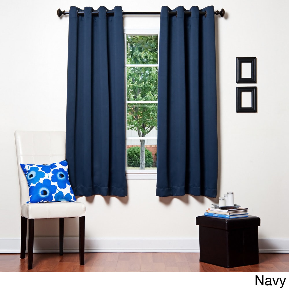 Grommet Top 64 Inch Thermal Insulated Blackout Curtain Panel Pair