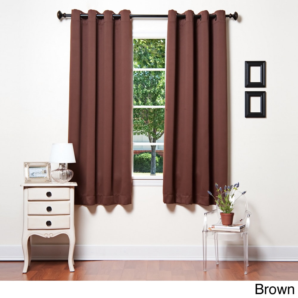 Grommet Top 64 Inch Thermal Insulated Blackout Curtain Panel Pair