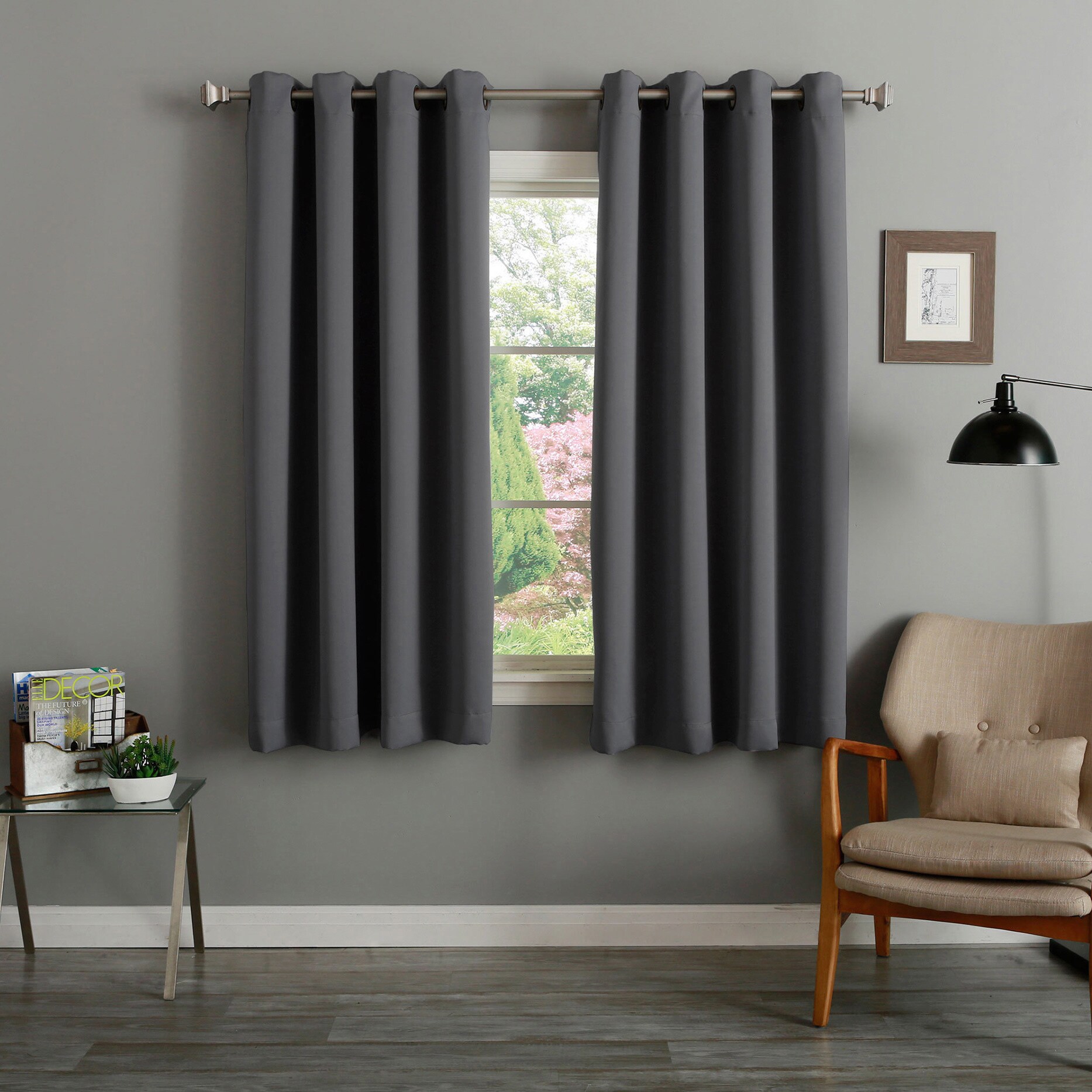 Grommet Top 64 Inch Thermal Insulated Blackout Curtain Panel Pair