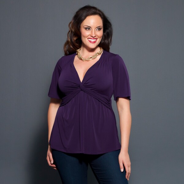 Shop Kiyonna Women's Plus-size 'Abby' Twist-front Top - Free Shipping ...