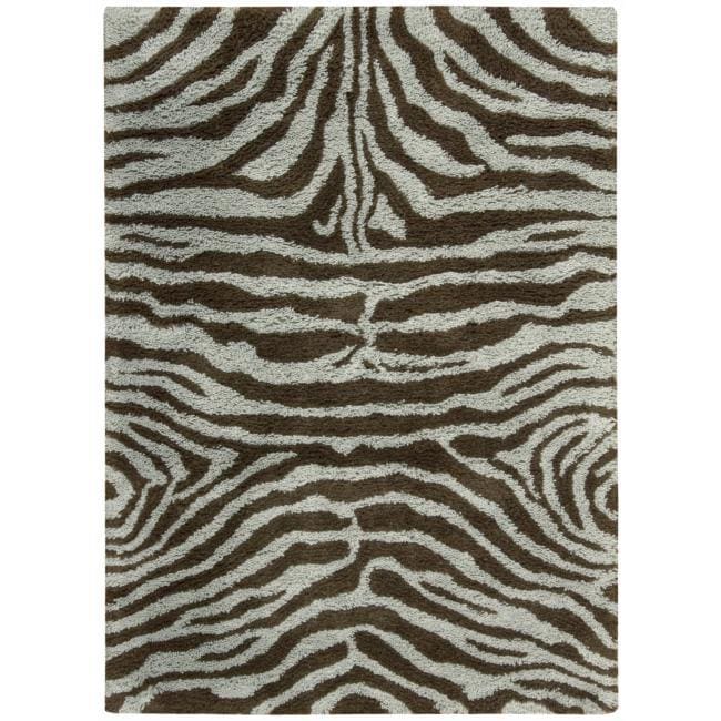 Nourison Splendor Hand tufted Aqua Brown Rug (5 X 7)