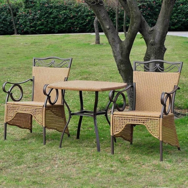 Shop International Caravan Valencia Resin Wicker Bistro Set Overstock