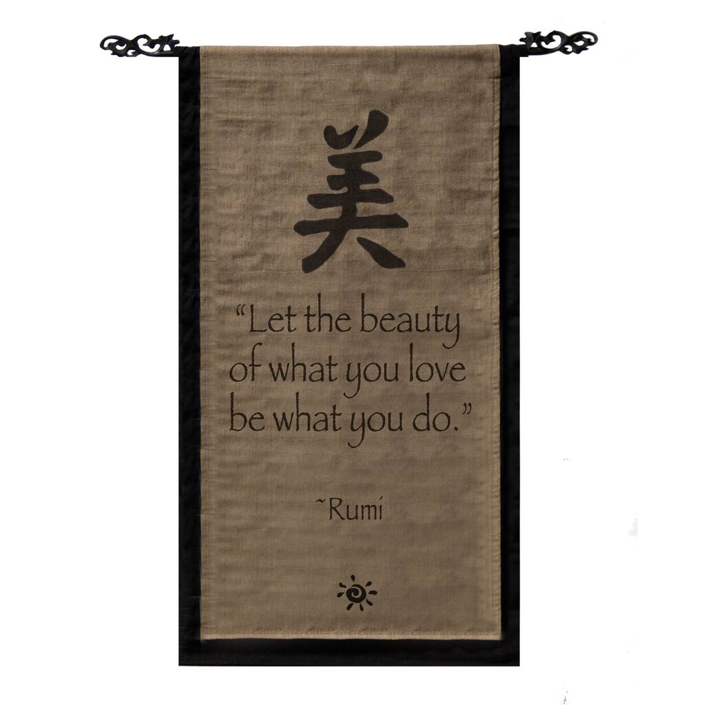 Handmade Cotton Beauty Symbol and Rumi Quote Scroll (Indonesia)