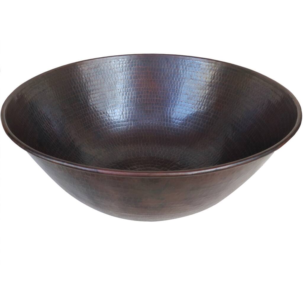 Vintage Dark Solid Copper 13-inch Vessel Sink