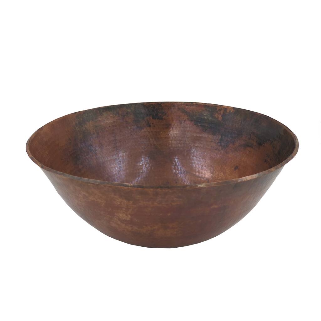 Unikwities 16 X 6 inch Round Fired Copper Vessel Sink