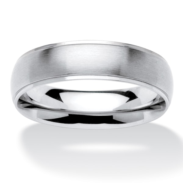 Shop Men's Comfort Fit Wedding Band in Stainless Steel ...