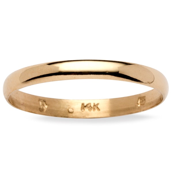 Shop 14k Yellow Gold Wedding Band (3mm) Tailored - On Sale - Free ...