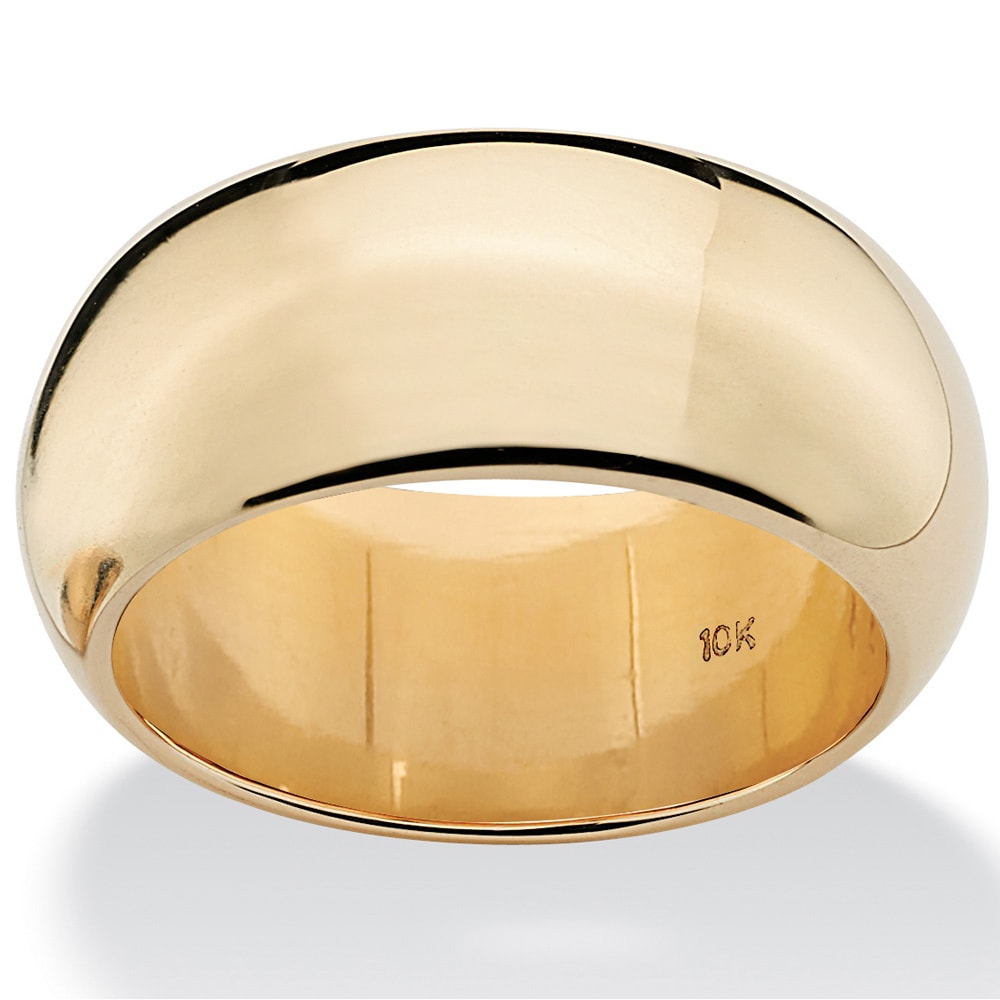 Toscana Collection 10k Yellow Gold Womens Domed Wide Band (9 mm)
