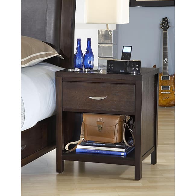 Tapered Leg 1-drawer Nightstand with Half Moon Pull