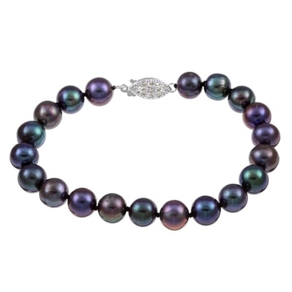 black freshwater pearl bracelet