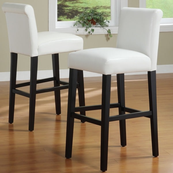 white leather counter stools with backs