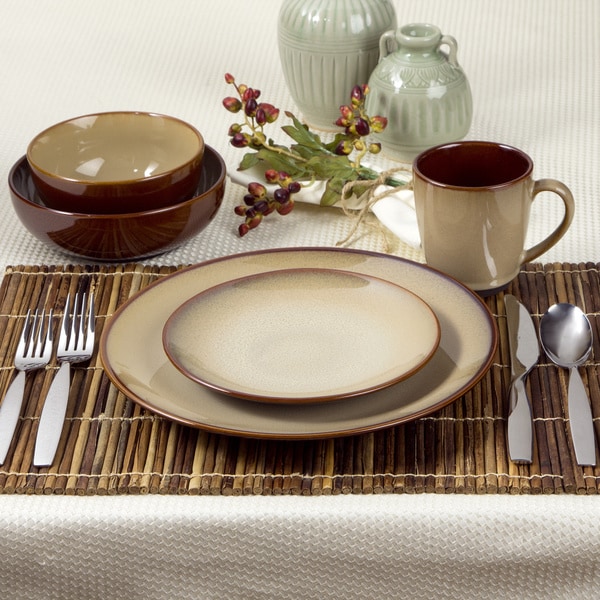 Sango 40 piece Nova Brown Stoneware Dinnerware Set  