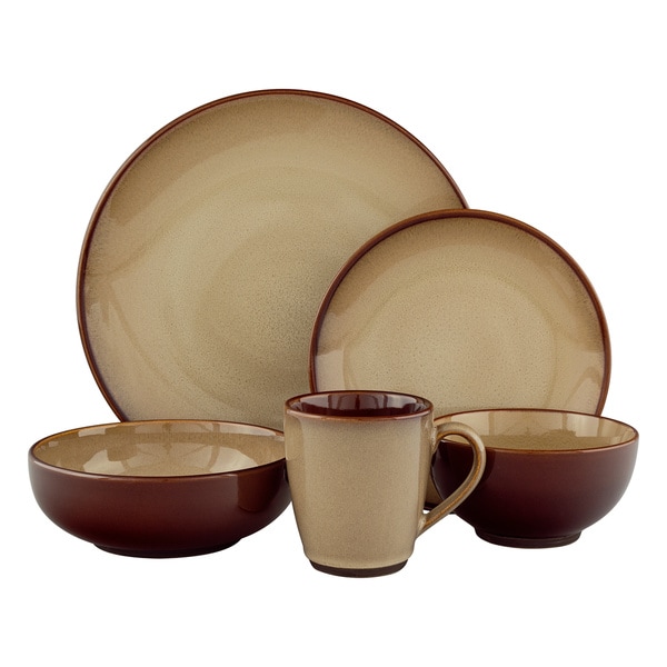 Sango 40 piece Nova Brown Stoneware Dinnerware Set  