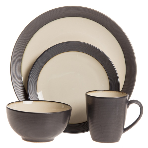 Shop Sango 40-piece Bistro Cream Stoneware Dinnerware Set - Free ...