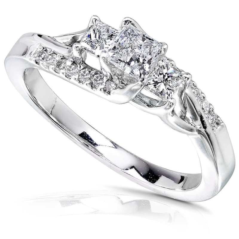 Annello 14k White Gold 1/2ct TDW Diamond Engagement Ring