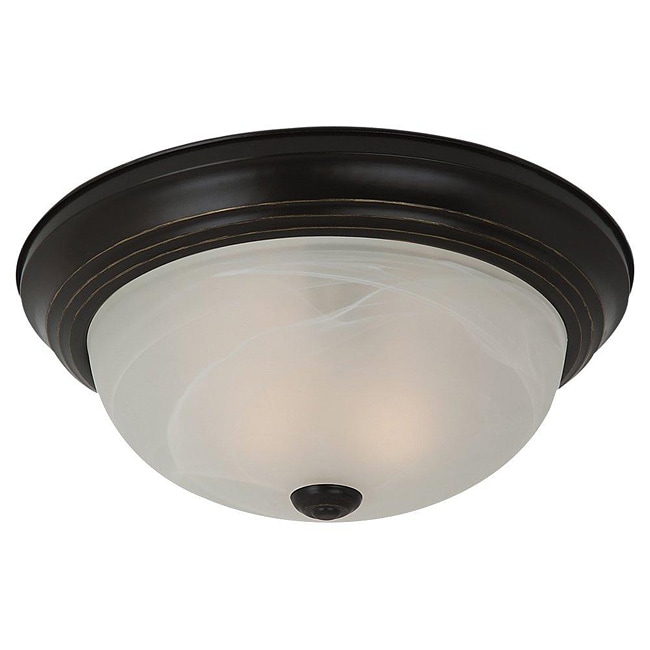 Windgate 2 light Bronze Flush Mount Ceiling Fixture