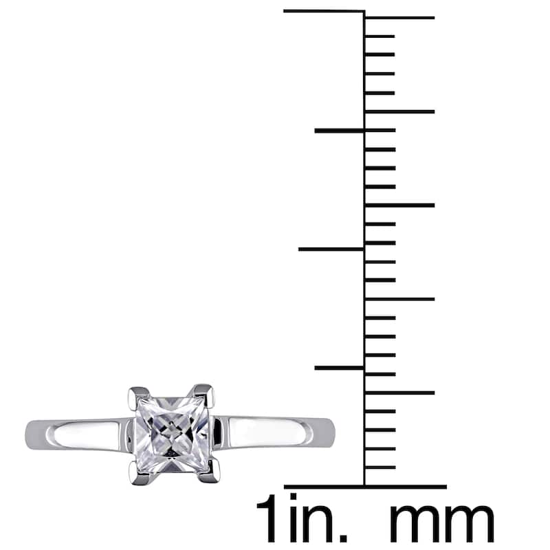 Miadora 10k Gold Created White Sapphire Solitaire Ring