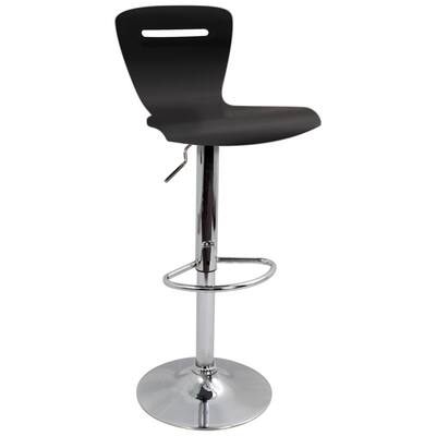 H2 Wood Hydraulic Black Barstool