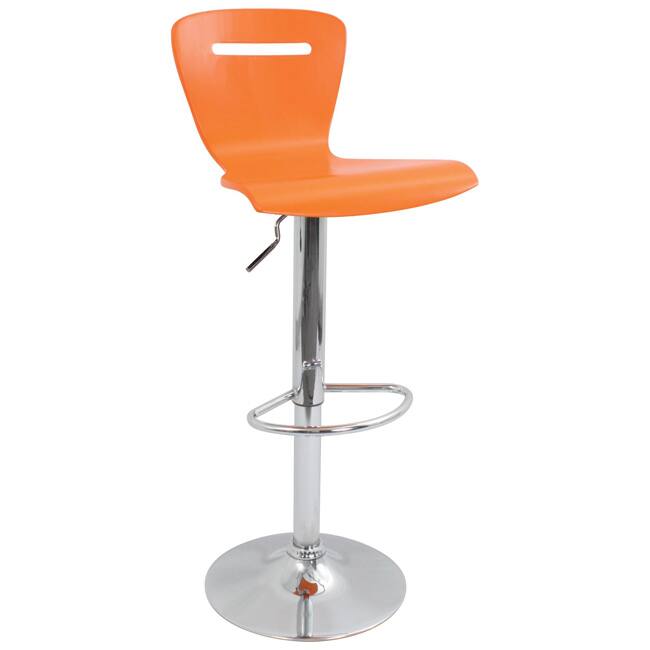 H2 Wood Hydraulic Orange Barstool