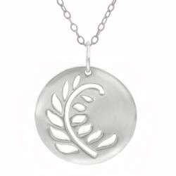 Tressa Sterling Silver Fern Leaf Round Necklace Tressa Sterling Silver Necklaces