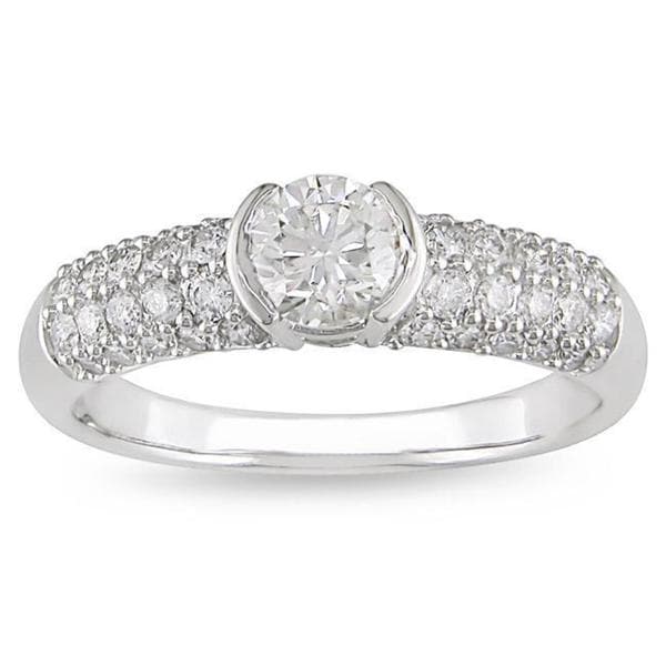 Shop Miadora 14k White Gold 1ct Tdw Diamond Engagement Ring Free Shipping Today Overstock