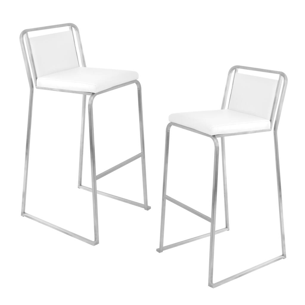 White Cascade Bar Stools (Set of 2)