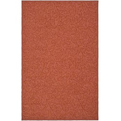 Martha Stewart Sprig Begonia Orange Cotton Rug (3'9 x 5'9) Safavieh 3x5   4x6 Rugs