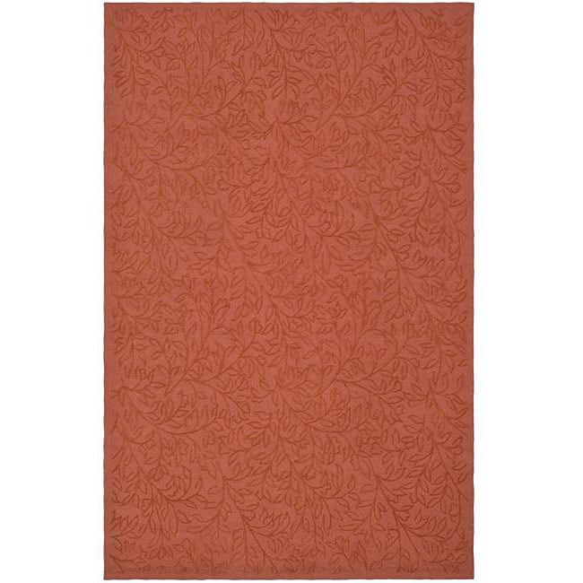 Martha Stewart Sprig Begonia Orange Cotton Rug (5 6 X 8 6)