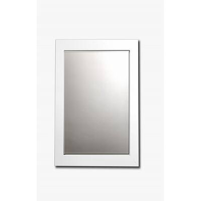 White Satin Beveled Mirror