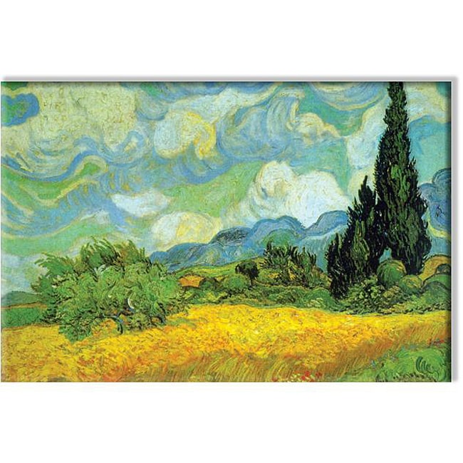 Vincent Van Gogh Cypresses Small Contemporary Canvas Art Overstock