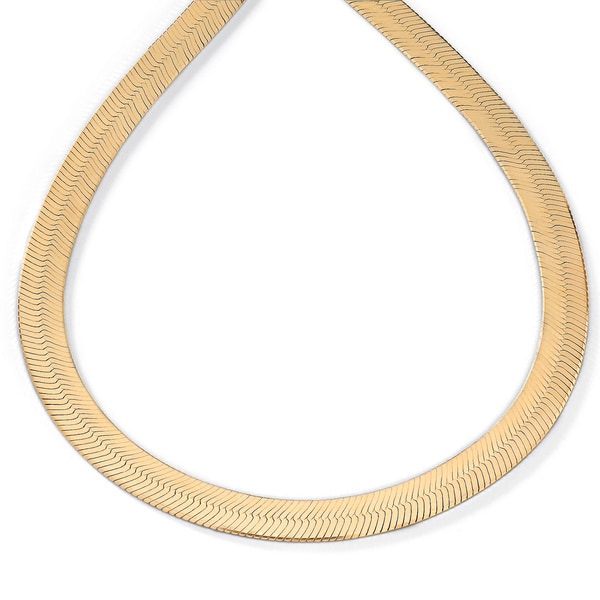 Shop Herringbone Necklace in Sterling Silver with a Golden Finish ...