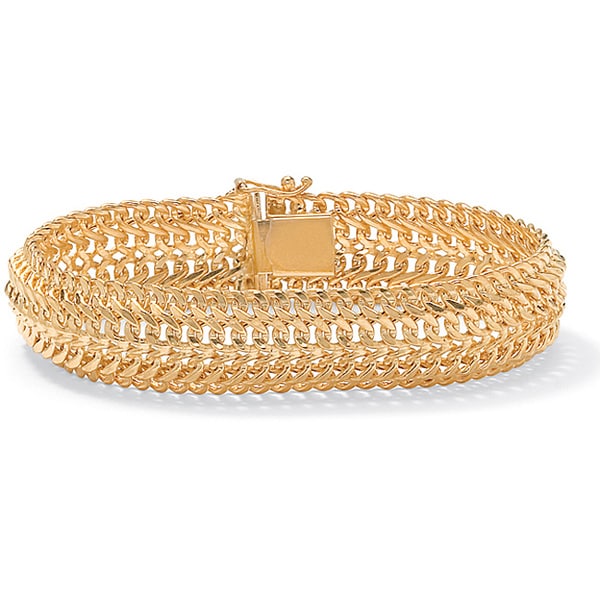 Toscana Collection 18k Yellow Gold over Sterling Silver Saduza Link Bracelet (14 mm) Palm Beach Jewelry Gold Overlay Bracelets