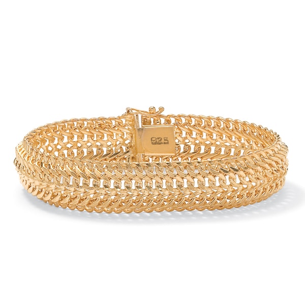 Tailored 18k Gold over Sterling Silver Saduza Link Bracelet