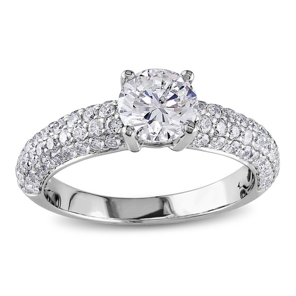 Miadora Signature Collection 18k White Gold 1 3/5ct TDW IGL-certified Diamond Ring