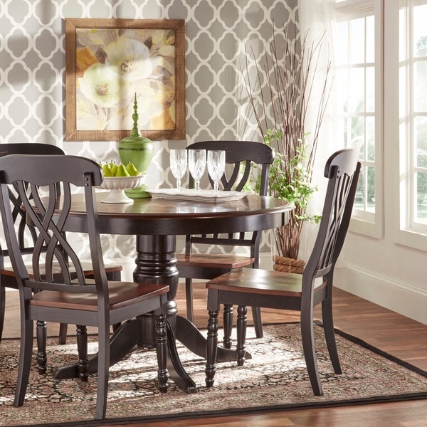 shop tribecca home mackenzie 5-piece country black dining