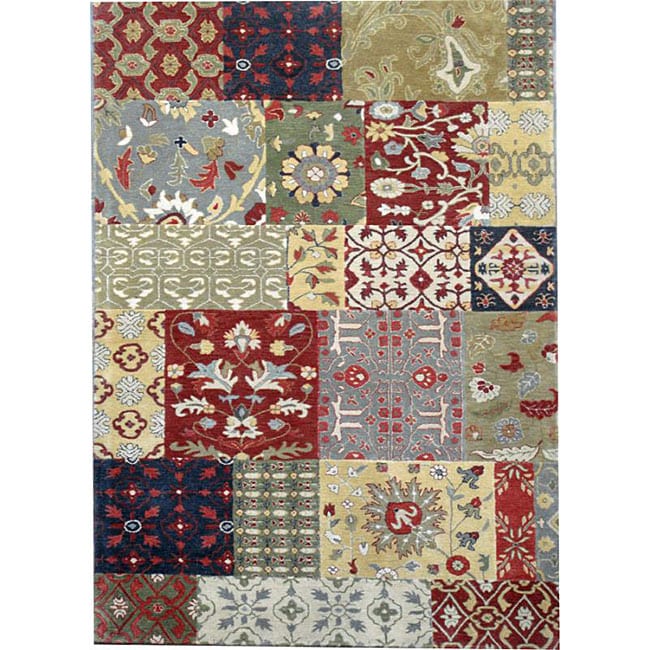 Hand tufted Motif Oriental Wool Rug (5 X 8)