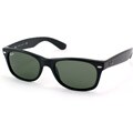 Ray-Ban New Wayfarer Classic RB 2132 Unisex Black Frame Green Classic Lens Sunglasses