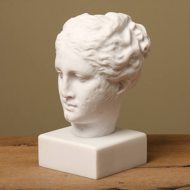 White Bonded Marble Hygeia 8.5-inch Museum Replica Head Statue