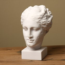 White Bonded Marble Hygeia 12-inch Museum Replica Head Statue flyout hero.