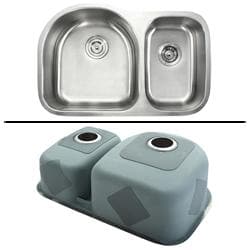 Kraus Kitchen Combo Set Stainless Steel Sat in Undermount 2 bowl Sink Kraus Kitchen Sinks