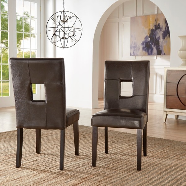 leather keyhole dining chairs