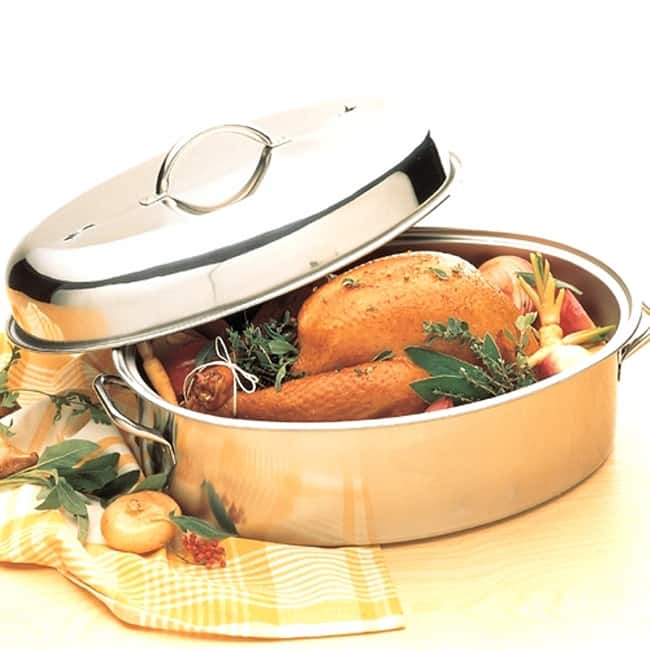 Prime Pacific Stainless Steel High Domed Oval Roasting Pan with Rack