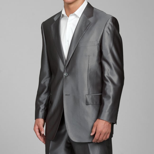 Unity Nick Mens Shiny Grey 2 button Suit Grey Size 38R