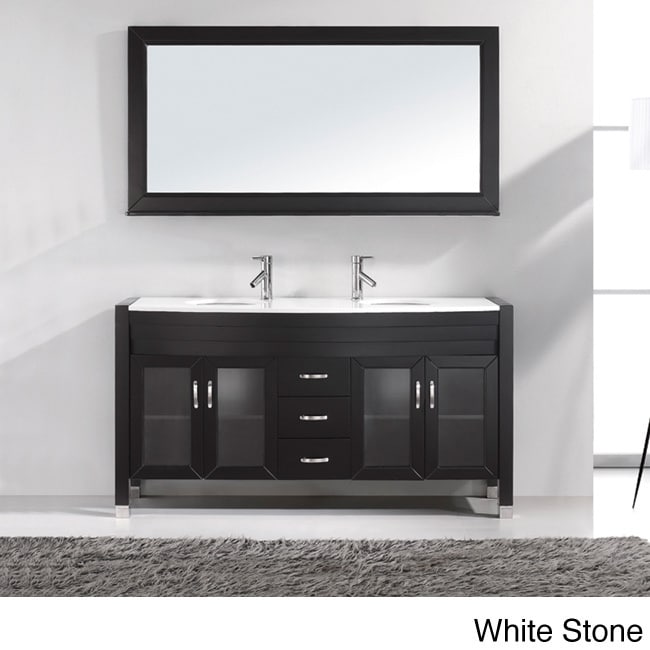 Virtu Usa Ava 63 inch Double Sink Bathroom Vanity Set