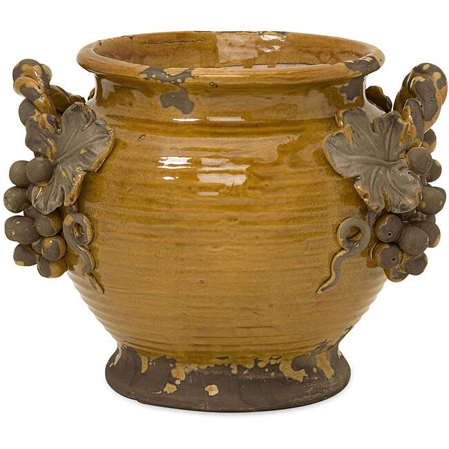 Handcrafted Argento Ceramic Vineyard Planter - Brown