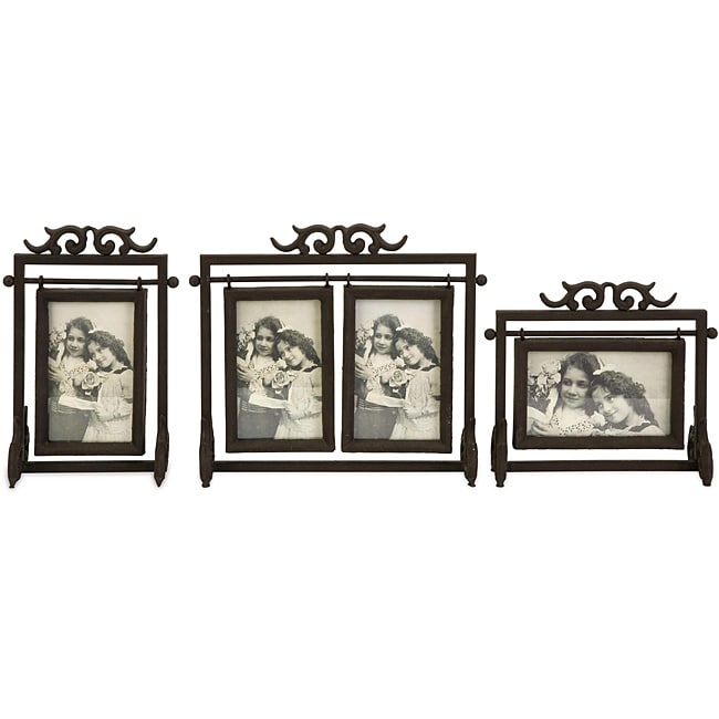 Set Of 3 Iron Old Spanish Mission Hacienda Photo Frames